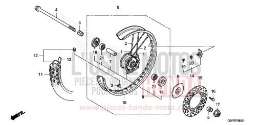 ROUE AVANT CR85RB7 de 2007